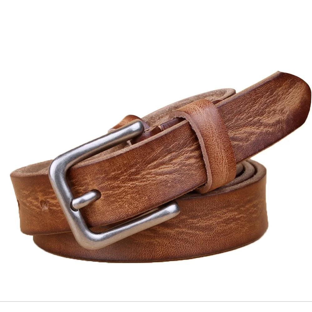 Ceinture Fine en Cuir camel