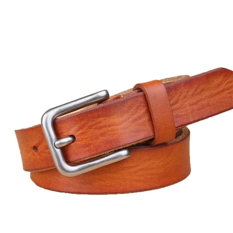 Ceinture Fine en Cuir orange