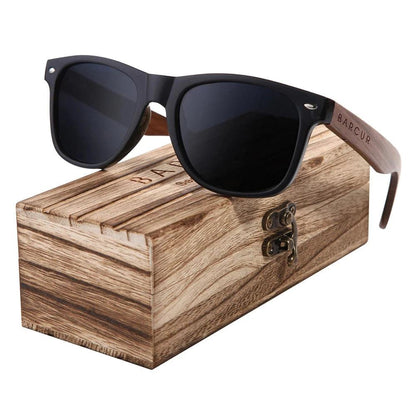 Lunettes de Soleil en Bois noir brillant