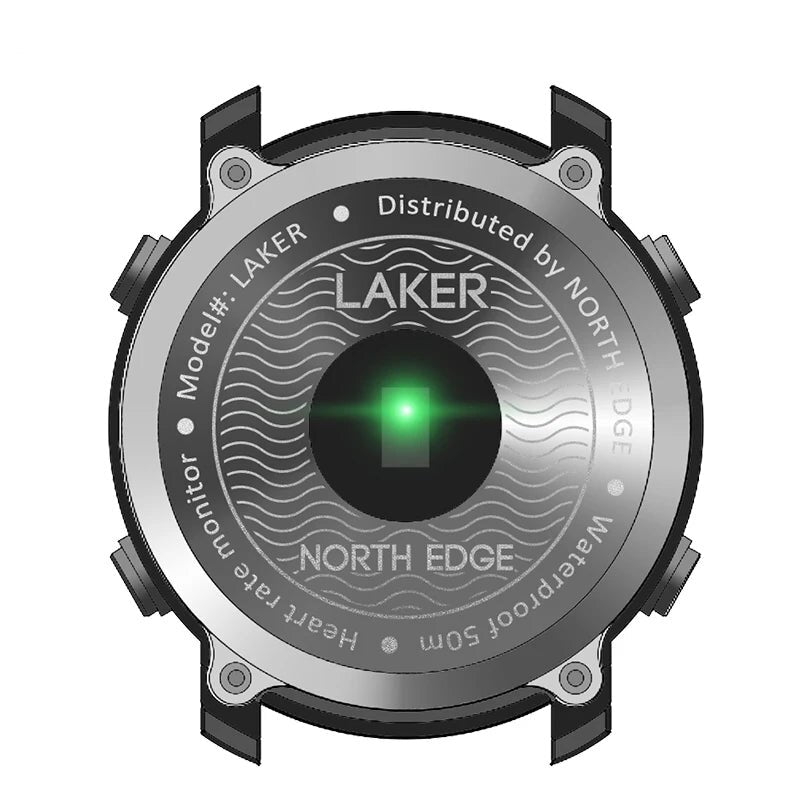 Montre Digitale Homme NORTH EDGE – Sport & Militaire, Étanche 50M, Cardio, Podomètre & Chronomètre