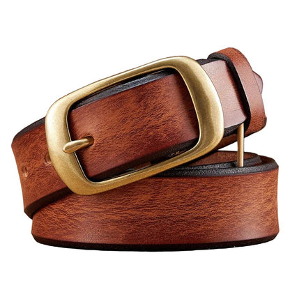 Ceinture Homme en Cuir Véritable 3,8 cm – Boucle Ardillon Laiton Design Luxe