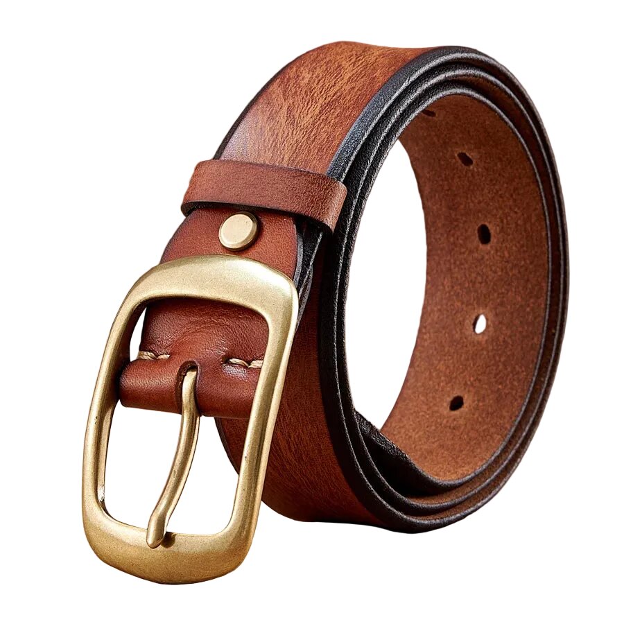 Ceinture Homme en Cuir Véritable 3,8 cm – Boucle Ardillon Laiton Design Luxe