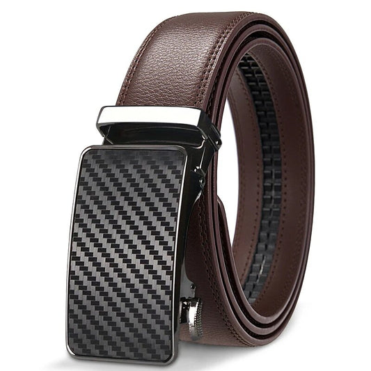 Ceinture Homme Cuir Véritable à Crémeillère – Boucle Automatique Réglable