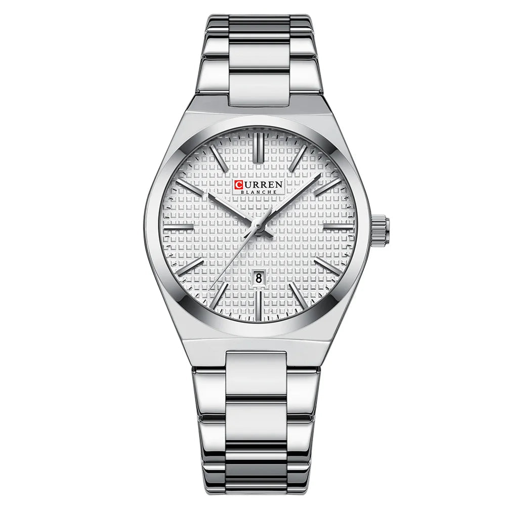 Montre Femme Élégante en Acier Inoxydable – Quartz, Étanche et Date Lumineuse