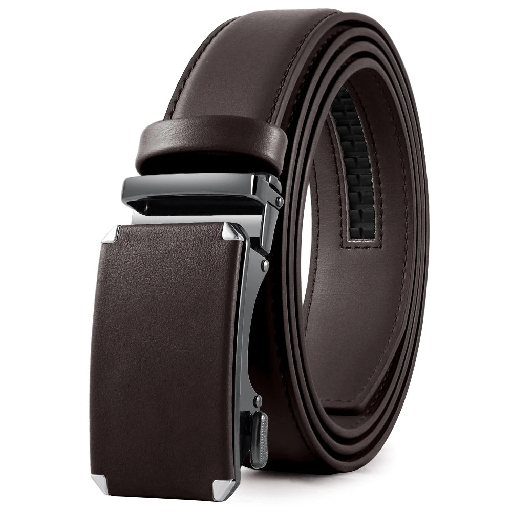 Ceinture homme cuir véritable, boucle automatique