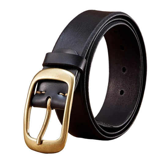 Ceinture Homme en Cuir Véritable 3,8 cm – Boucle Ardillon Laiton Design Luxe
