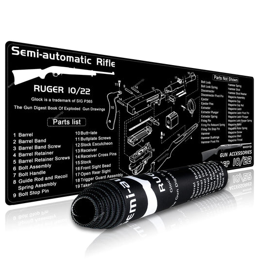 Tapis de Souris  Gun Cleaning XXL Antidérapant à Bords Cousus