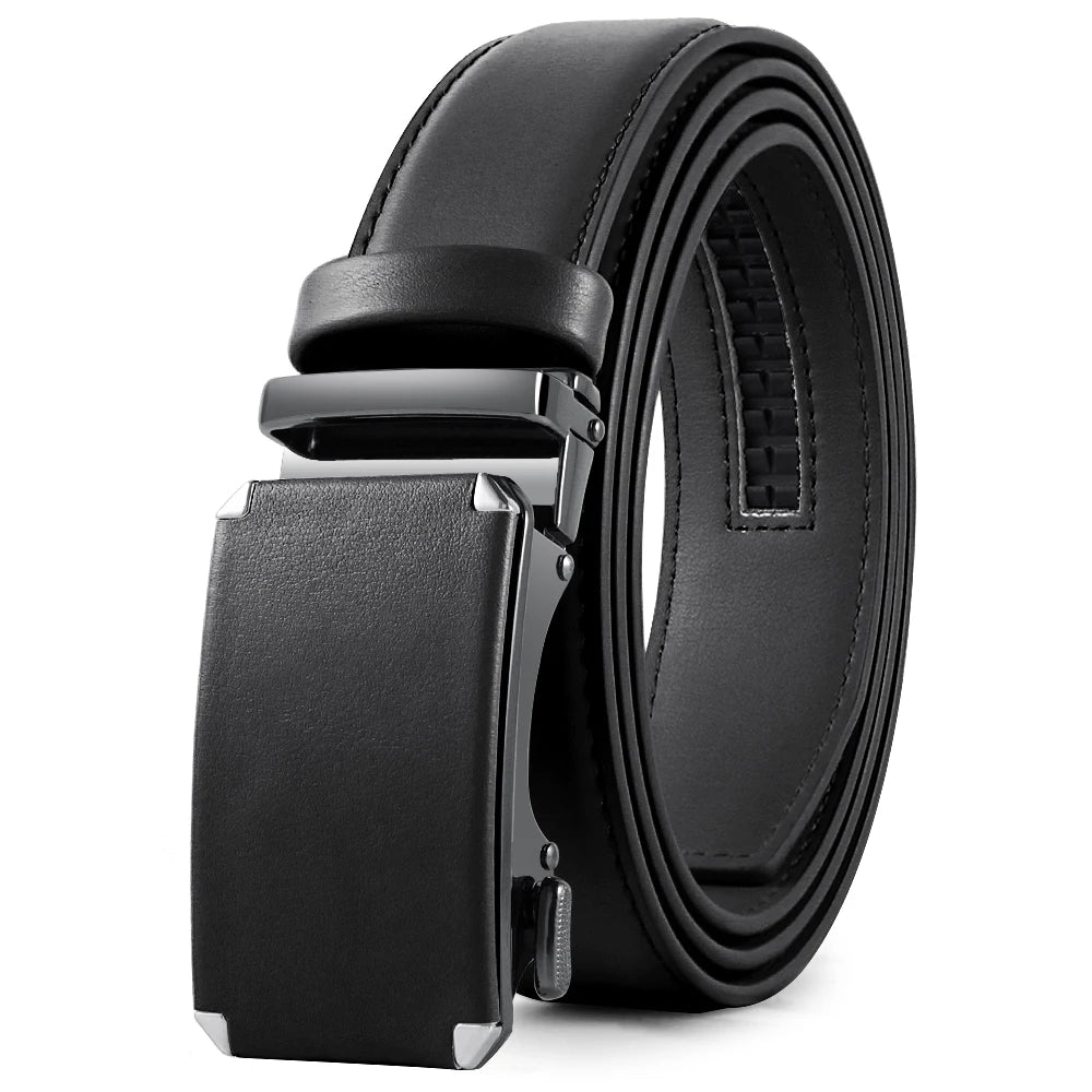 Ceinture homme cuir véritable, boucle automatique