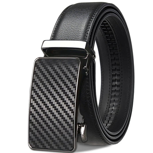 Ceinture Homme Cuir Véritable à Crémeillère – Boucle Automatique Réglable