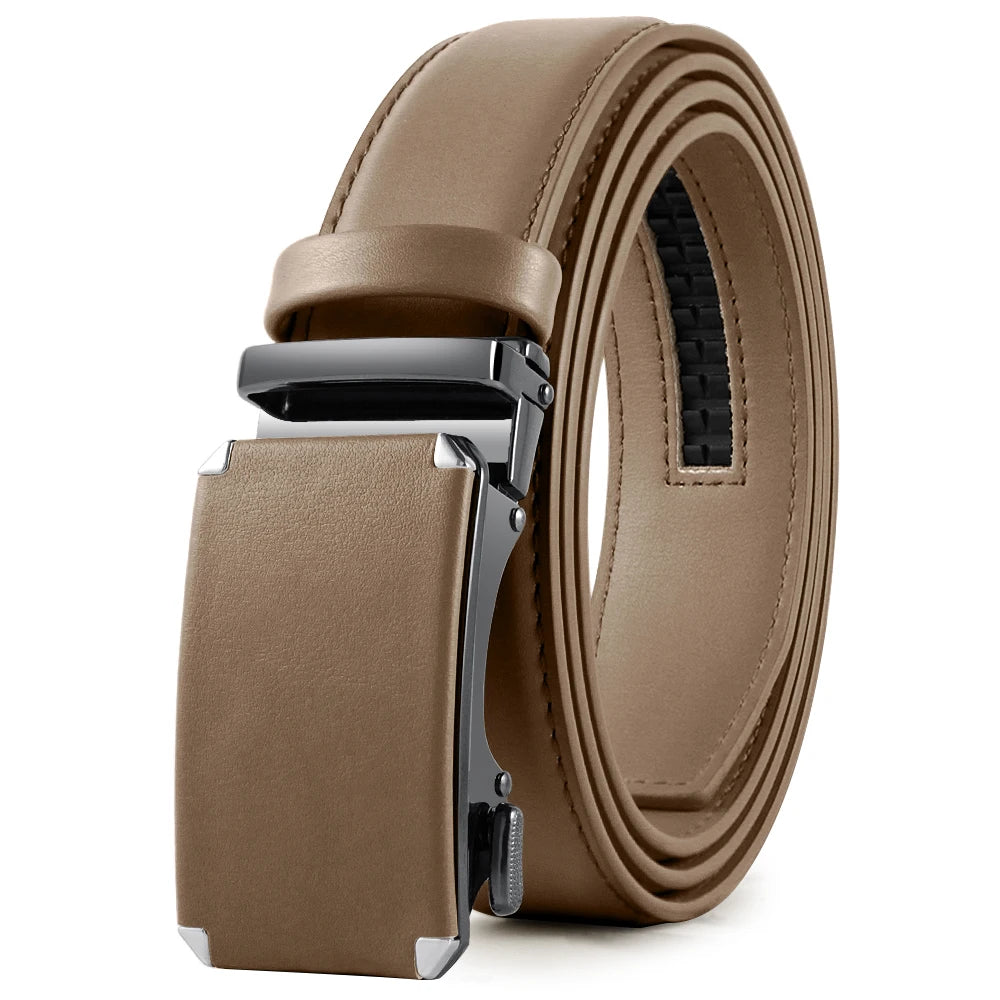 Ceinture homme cuir véritable, boucle automatique