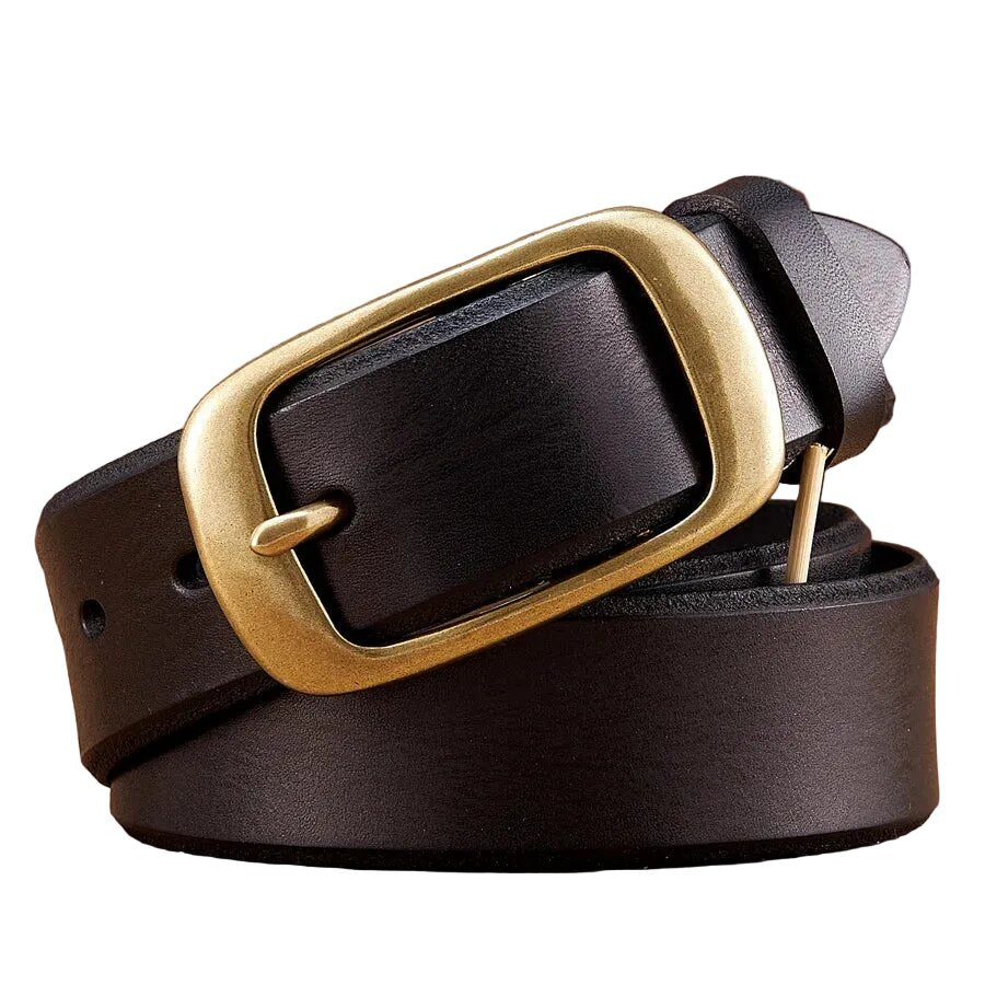 Ceinture Homme en Cuir Véritable 3,8 cm – Boucle Ardillon Laiton Design Luxe