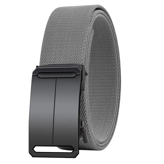 Ceinture Automatique Homme Tactique Noire en Toile Boucle Métal