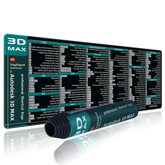 Tapis de Souris 3D Studio Max – Raccourcis Clavier, Grand Format Antidérapant