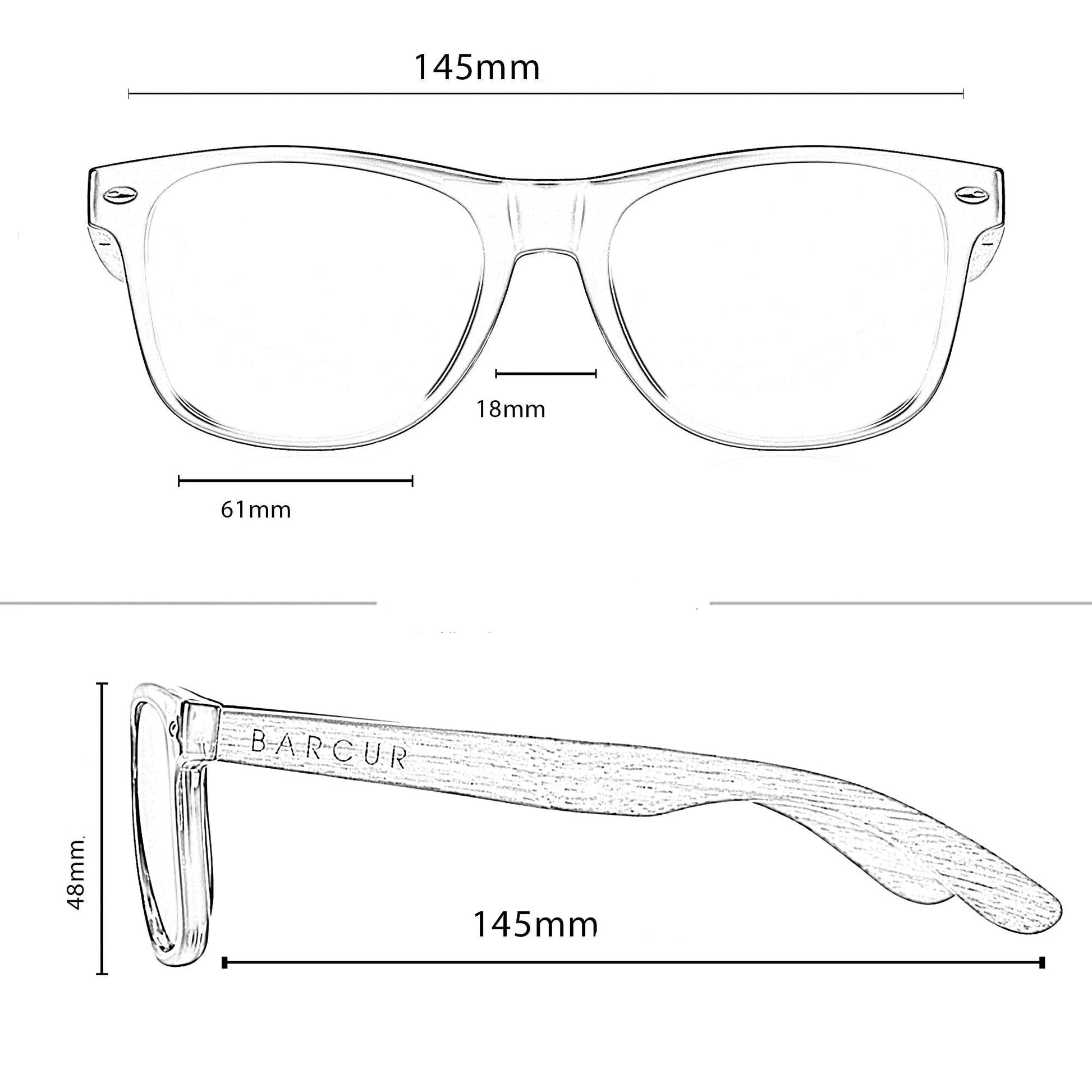 Lunettes de Soleil en Bois dimension
