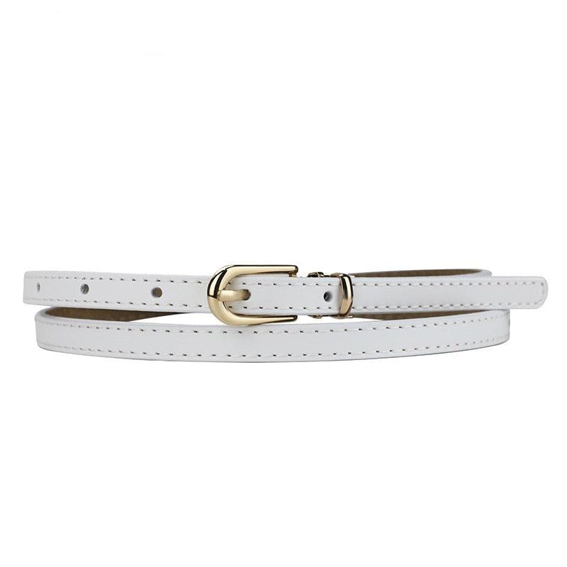 Ceinture cuir fine blanche