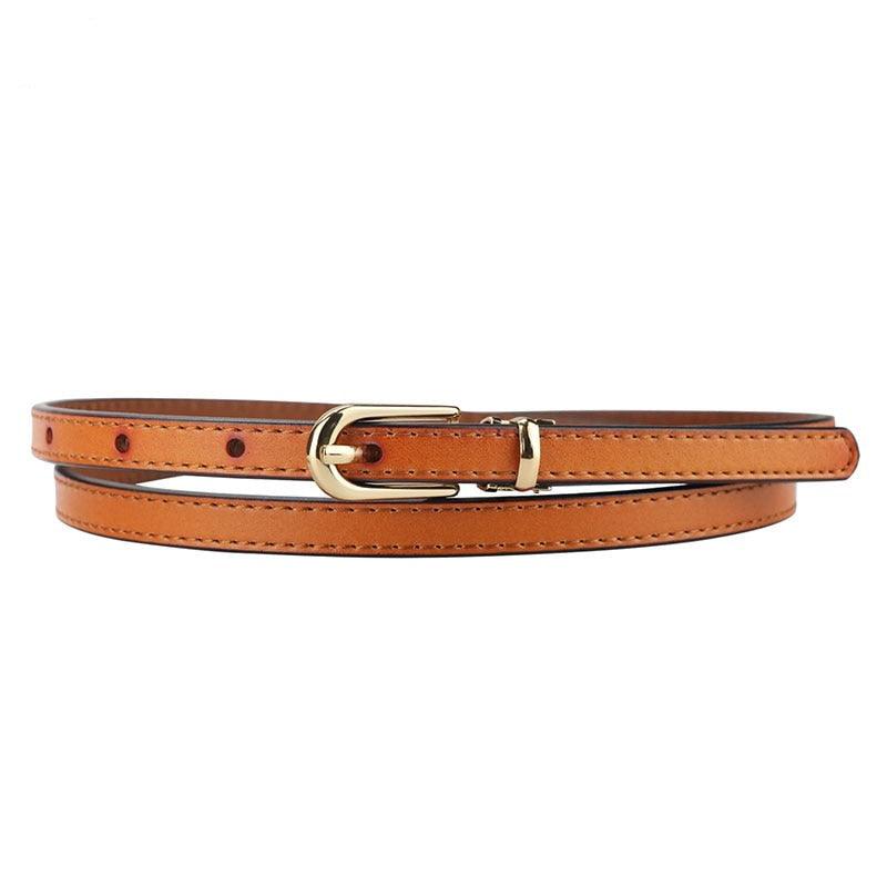 Ceinture cuir fine marron