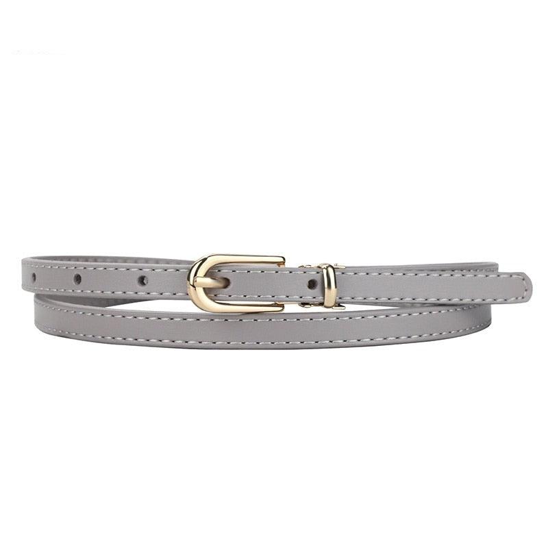 Ceinture cuir fine grise