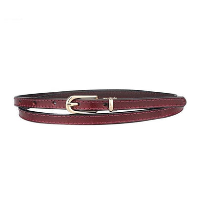 Ceinture cuir fine bordeaux