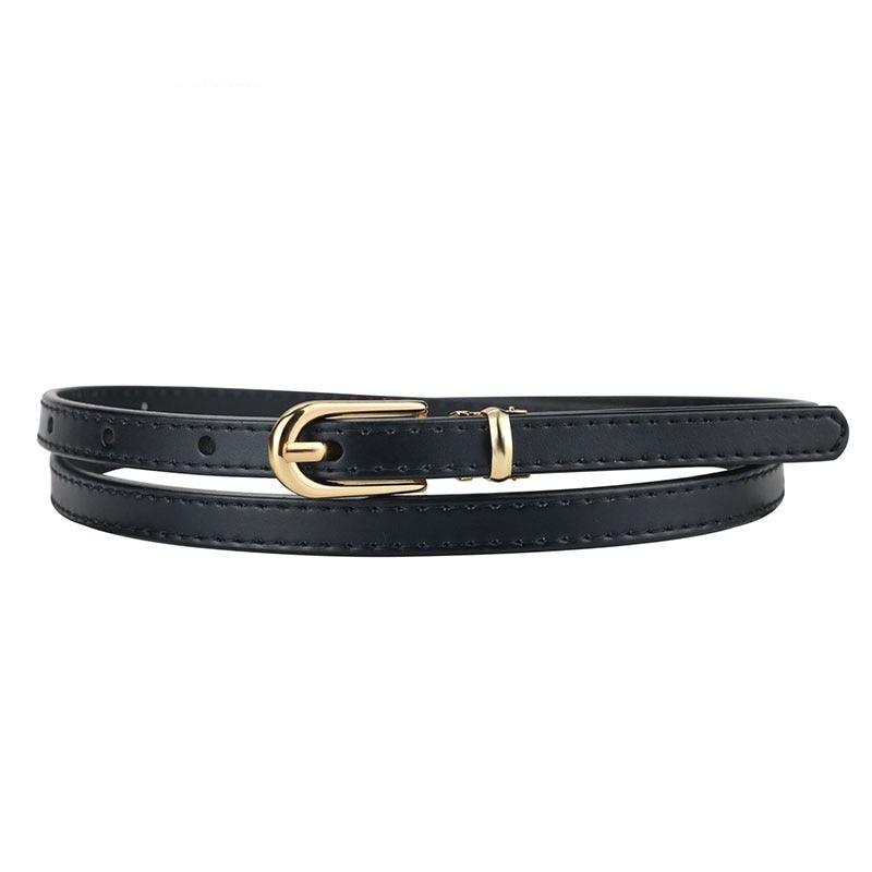 Ceinture cuir fine noire