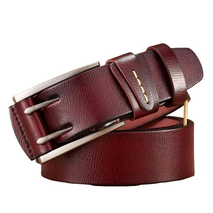 Ceinture Cuir Vintage Double Ardillons