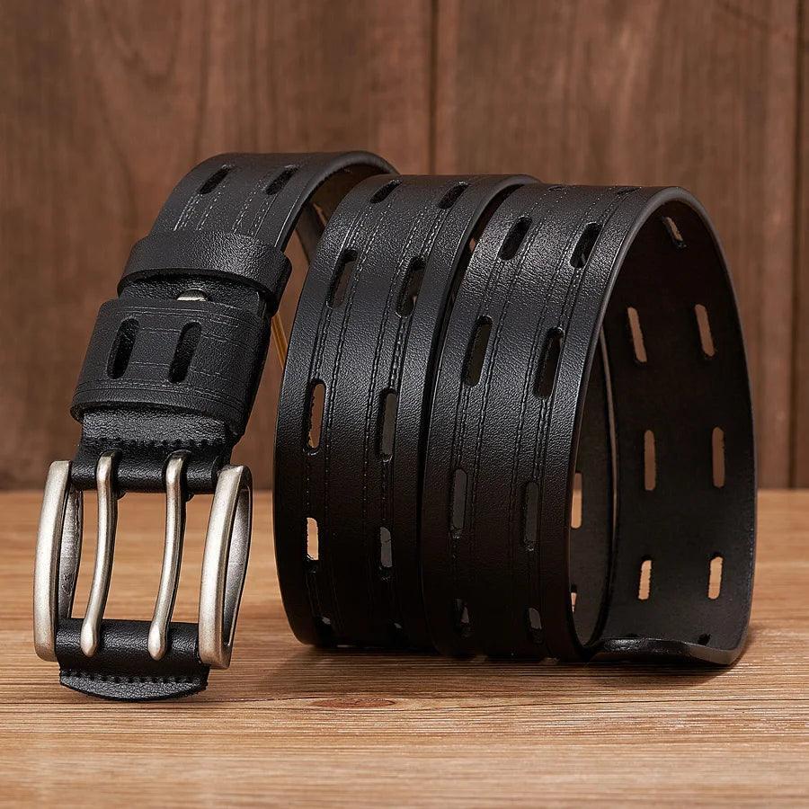 Ceinture Cuir Vintage Double Ardillons