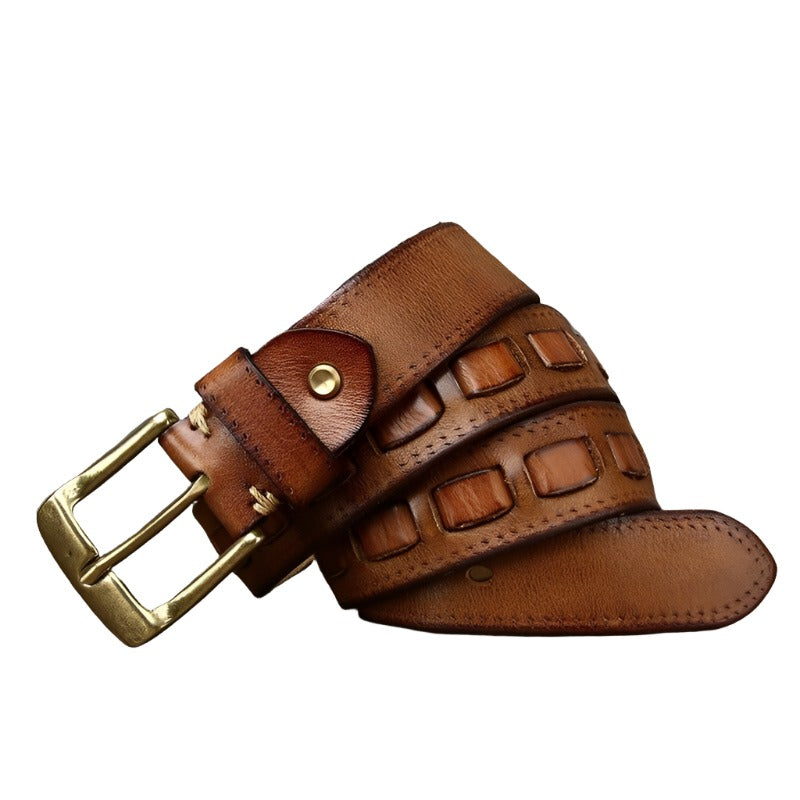 Ceinture en cuir de luxe 2 khaki