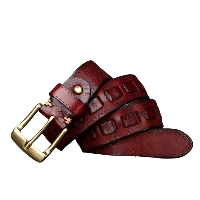 Ceinture en cuir de luxe 2 bordeaux