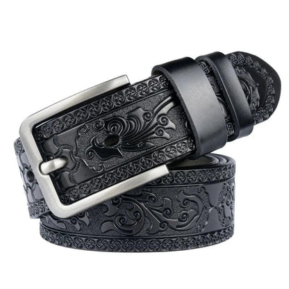 Ceinture en Cuir Véritable Embossée