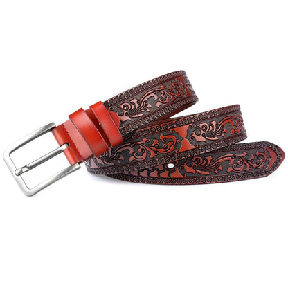 Ceinture en Cuir Véritable Embossée