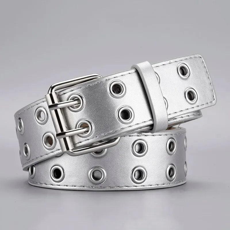 Ceinture Femme Double Ardillon argent