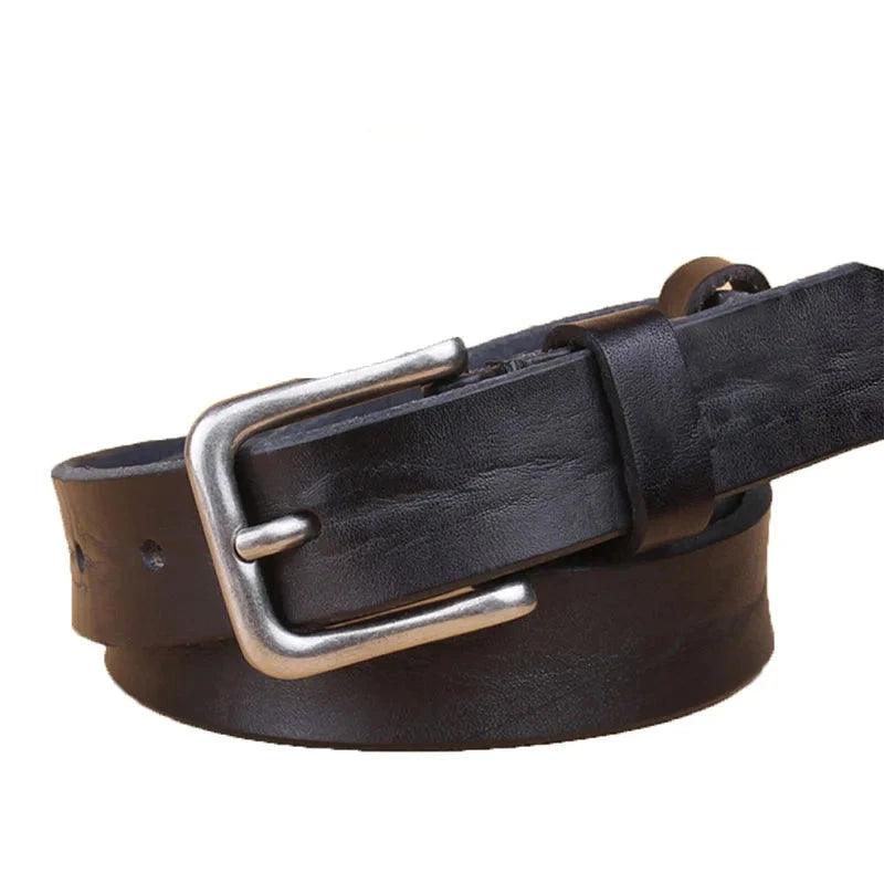 Ceinture Fine en Cuir noire