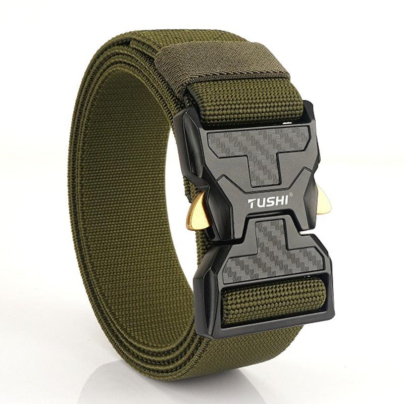 Ceinture tactique homme en nylon verte