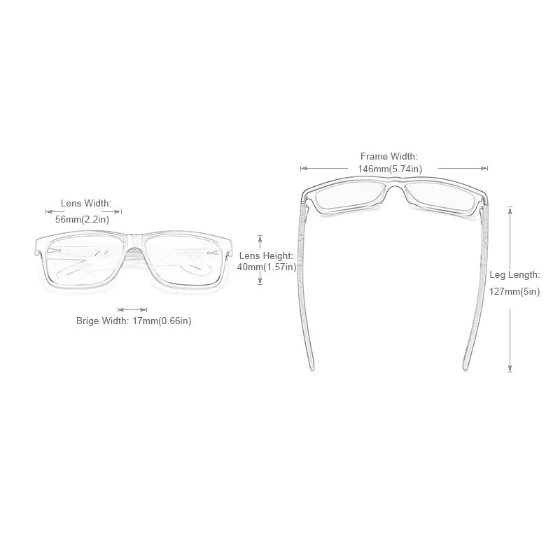 Lunettes de soleil en bois de zèbre dimension