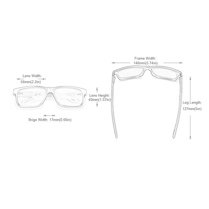 Lunettes de soleil en bois de zèbre dimension