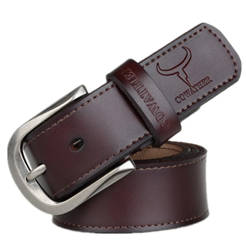 Ceinture design en cuir véritable de qualité pour homme moderne 95 à 130 cm