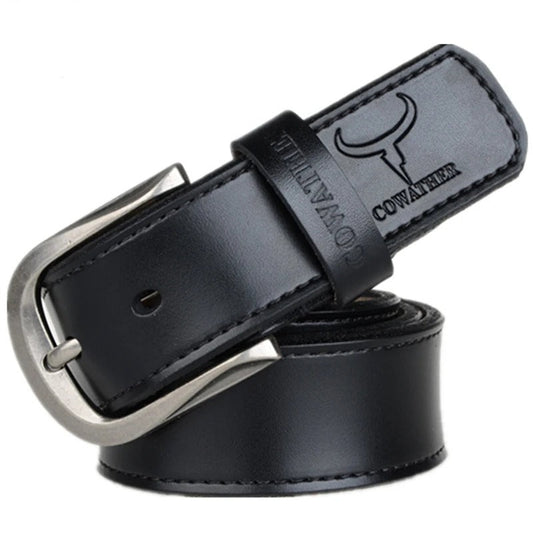 Ceinture design en cuir véritable de qualité pour homme moderne 95 à 130 cm