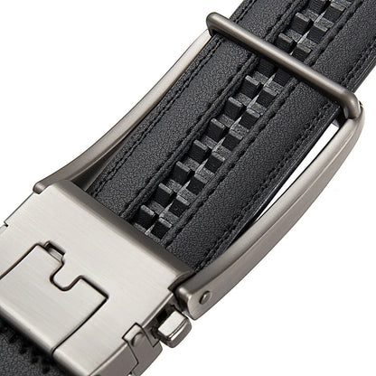Ceintures à clic en cuir véritable pour hommes
