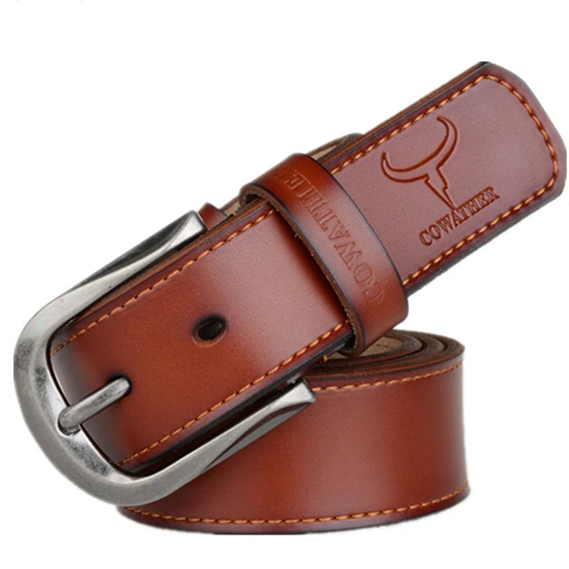 Ceinture design en cuir véritable de qualité pour homme moderne 95 à 130 cm