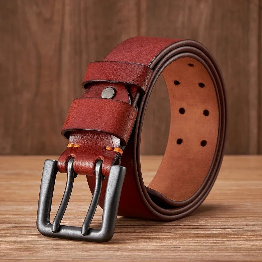 Ceinture Homme en cuir véritable Bouble Double ardillon