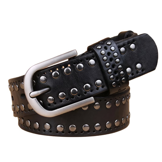 Ceinture en Cuir à Rivets pour femme