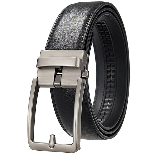 Ceintures à clic en cuir véritable pour hommes