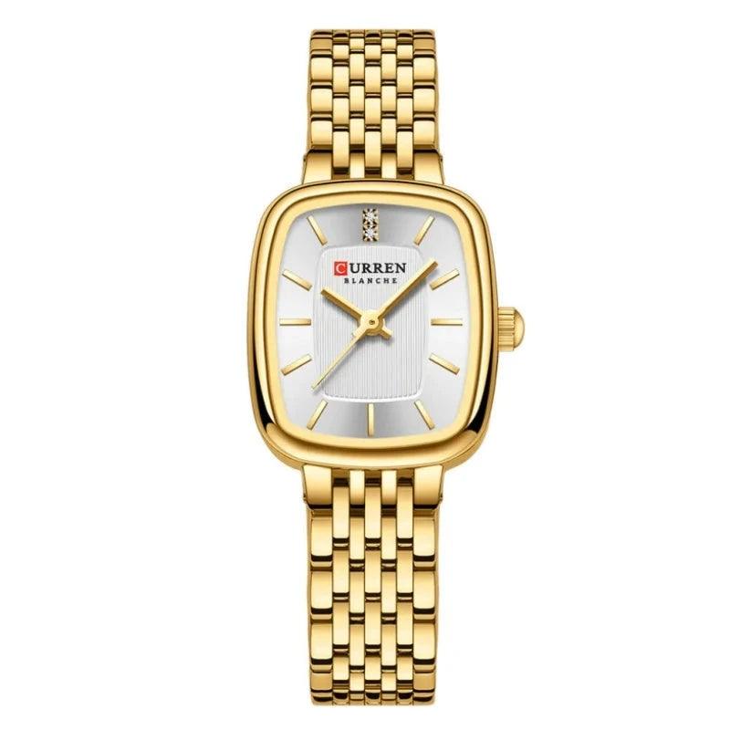 Montre à quartz tendance pour femme Or & argent