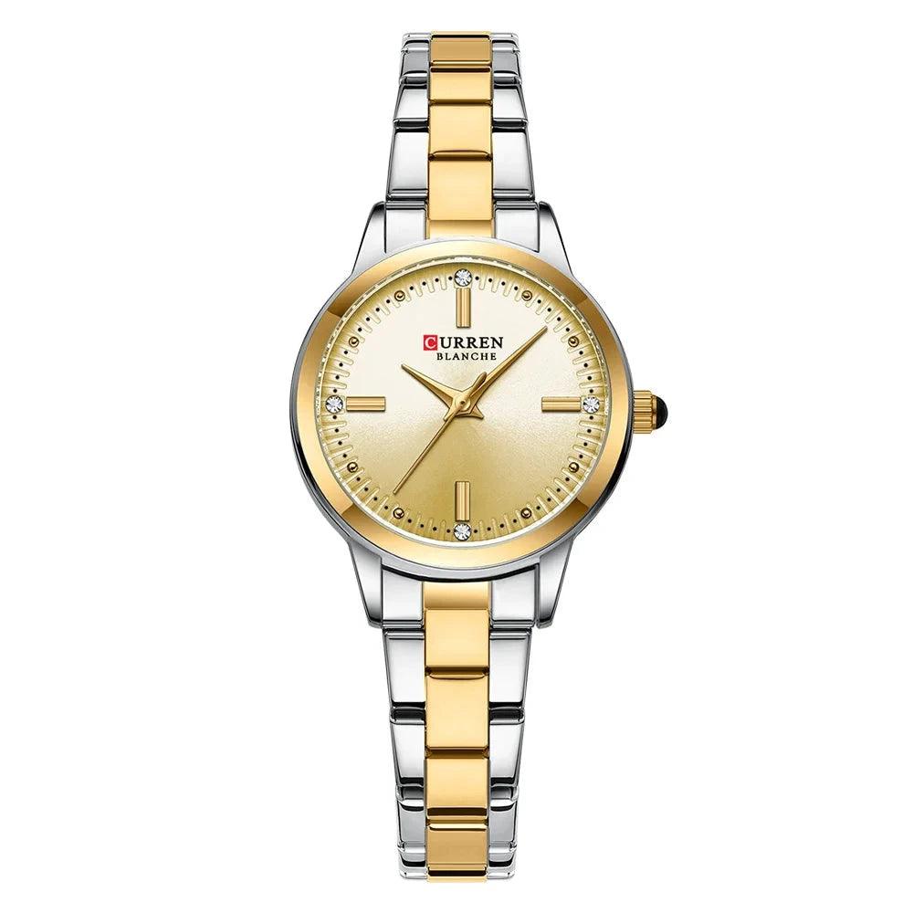 Montre Femme en Acier Inoxydable Argent & Or