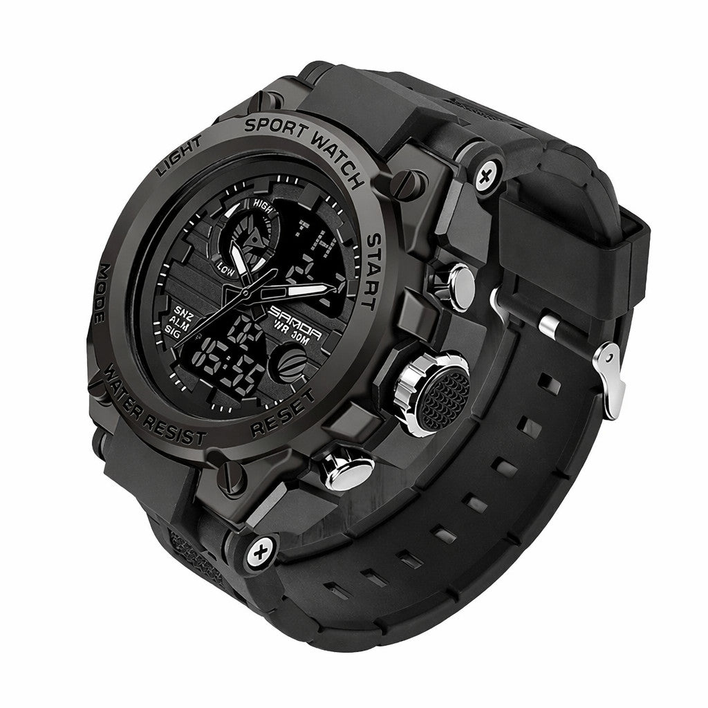 Montre Sport Homme Analogique/digitale - Étanche 50M - Bracelet Bleu - Modèle W-822