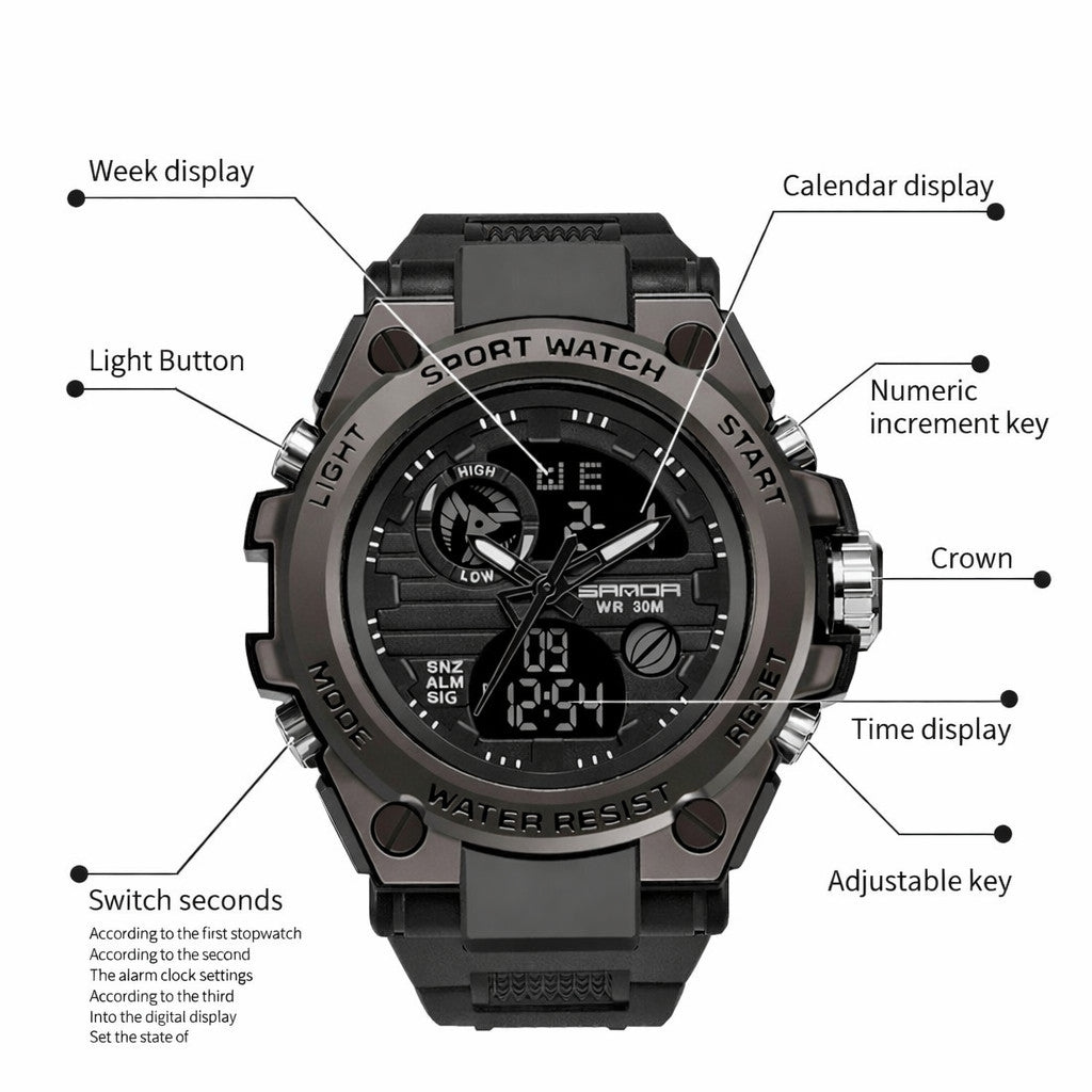 Montre pour Homme double affichage étanche