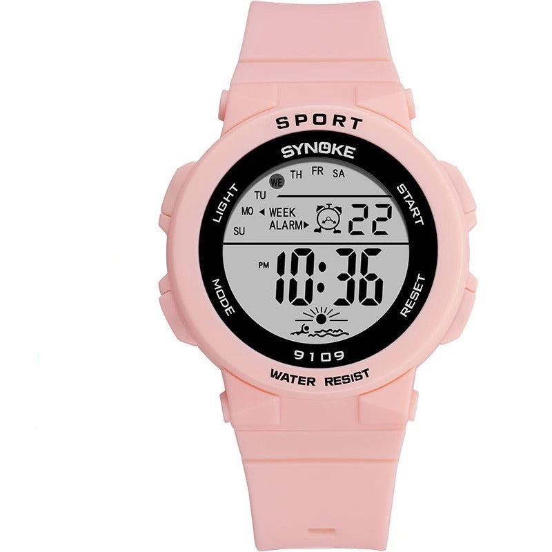 Montre Sport Femme – LED, Chronographe & Étanche 50M