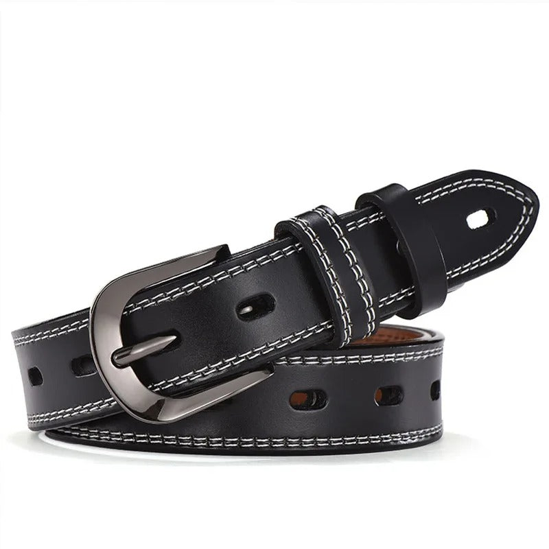 Ceinture en cuir véritable pour femme
