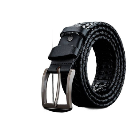 Ceinture Tressée en cuir véritable
