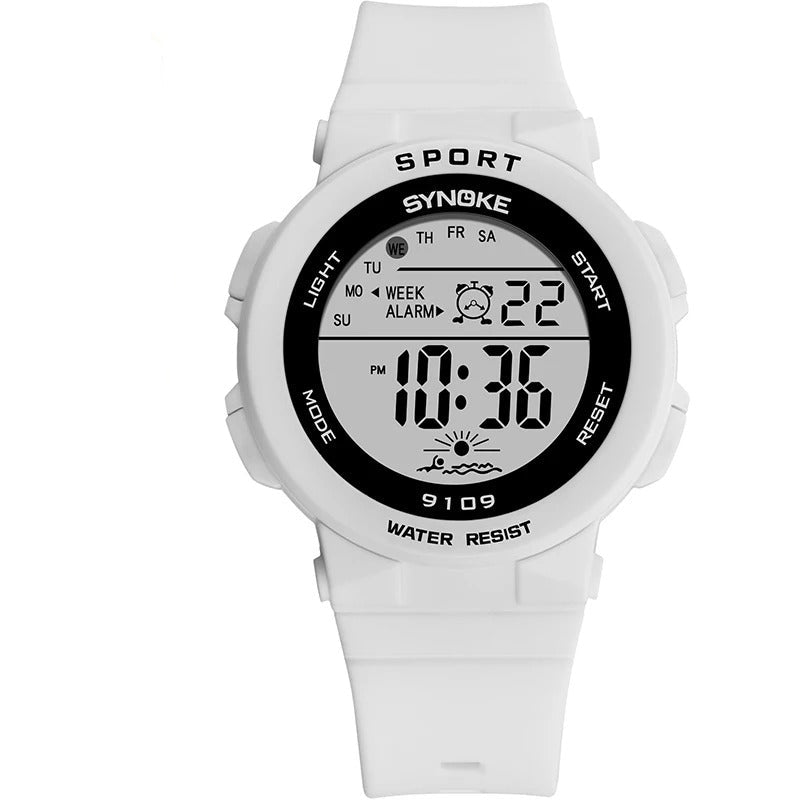 Montre Sport Femme – LED, Chronographe & Étanche 50M