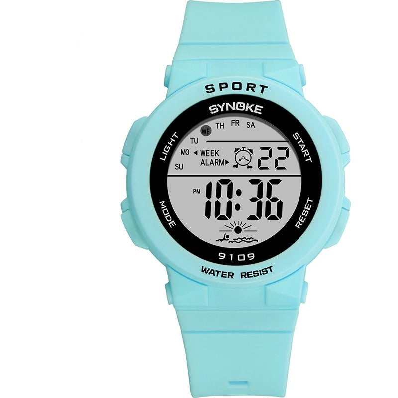Montre Sport Femme – LED, Chronographe & Étanche 50M